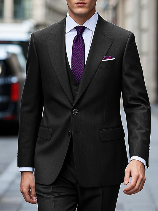Men's Suit Set 2pcs Suit and Trousers Versatile and Fashionable for Parties, Weddings and Ceremonies