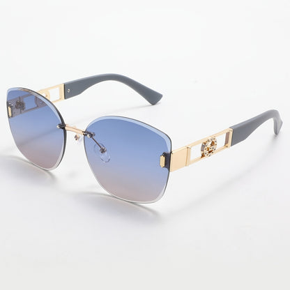 Women's Butterfly Rimless Sunglasses UV400 Protection