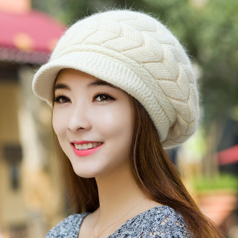 Women's Wool Beret Hat Warm Autumn Winter Outdoor Cap
