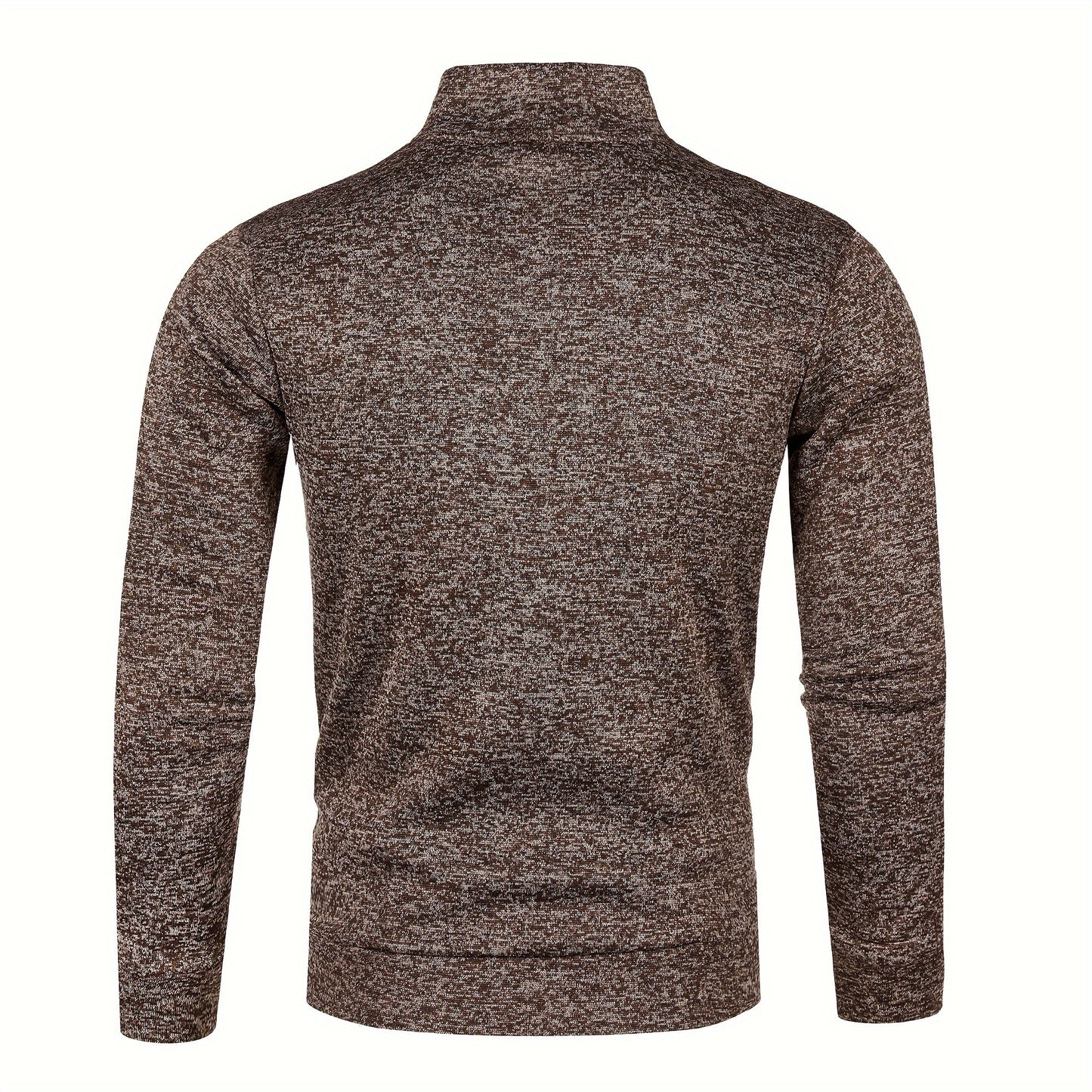 Men's Knitted Cardigan Jacket, Autumn Winter Casual Stand Collar Full Zip Coat, Long Sleeve Regular Fit Jacket