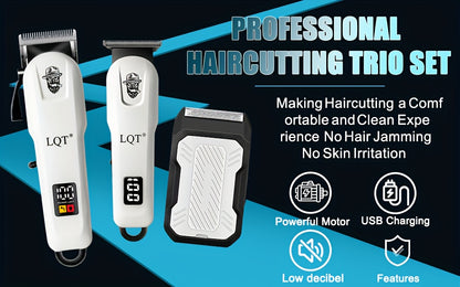 LQT 2/3 հատ էլեկտրական վարսահարդարման հավաքածու/Տղամարդկանց պրոֆեսիոնալ գեղեցկության և վարսահարդարման հավաքածու/Տոնական նվերների տուփ/Հարմար է ընտանիքների և վարսավիրանոցների համար/Թվային էկրան/LCD էկրան/USB լիցքավորիչ/Կատարյալ տոնական նվեր հայրիկի համար