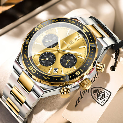 Men's Business Quartz Watch Stainless Steel Waterproof