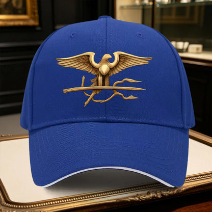 Adjustable Eagle Trident Print Sports Cap for Men – Lightweight Polyes