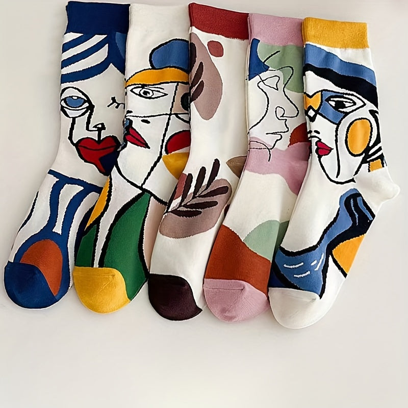 Women'S Mid-Calf Socks, Breathable And Sweat-Absorbing Socks for Spring And Summer, Available in 1/5/10 Pairs for Autumn.
