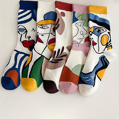 Women'S Mid-Calf Socks, Breathable And Sweat-Absorbing Socks for Spring And Summer, Available in 1/5/10 Pairs for Autumn.