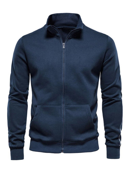 Men's Full-Zip Hooded Jacket - Thermal Zip-Up Sweater Coat, Full-Length Zipper Closure, Machine Washable Winter Outerwear for Cold Weather, Gym, Office & Everyday - Black Formal & casual Outer Jacket for Men, Winter Hoodies f