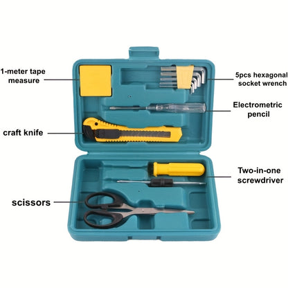 12pcs Home Tool Kit, Hardware Tool Set, Car Hardware Toolbox, Auto Repair Tools, Appliance Repair Tools, Portable Tool Kit, Essential for Home and Travel