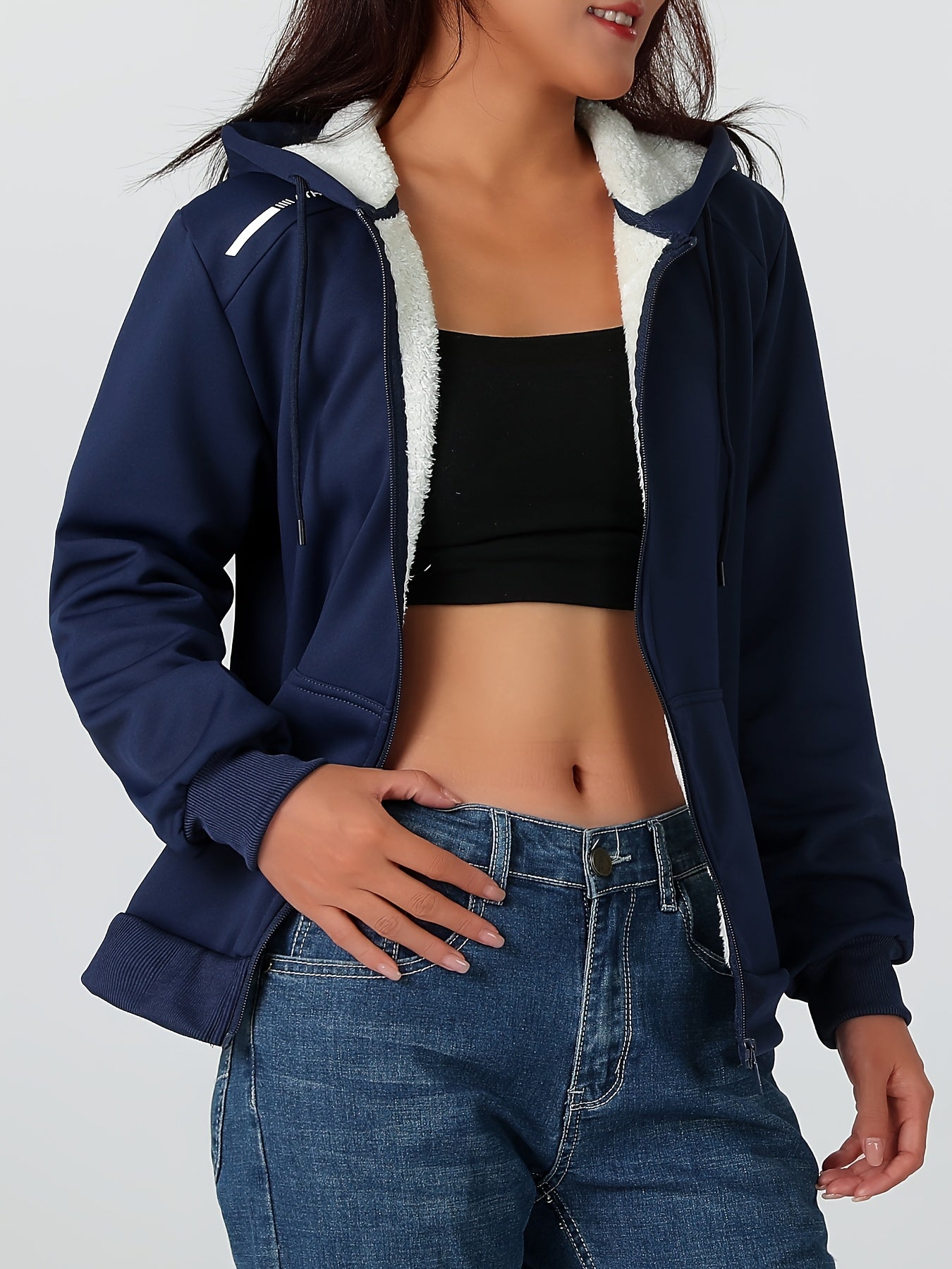 Կանացի ծանր ձմեռային բաճկոն - Ջերմամեկուսացված սառը եղանակի բաճկոն՝ ամբողջական կայծակաճարմանդով, մեծ առջևի գրպաններով - Մանուշակագույն վերնազգեստ առօրյա և պաշտոնական միջոցառումների համար - Ոչ ձգվող պոլիեսթերային գործվածք - Հեշտ խնամքի կանացի վերնազգեստ,