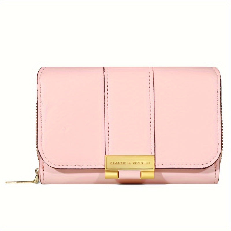 Women's Vintage PU Wallet - Long Wallet with Snap Closure & Zipper Coin Pocket, Credit Card Holder & Coin Purse, Nylon & Oil-Tanned for Everyday Use, Travel, - Women's Money Holder