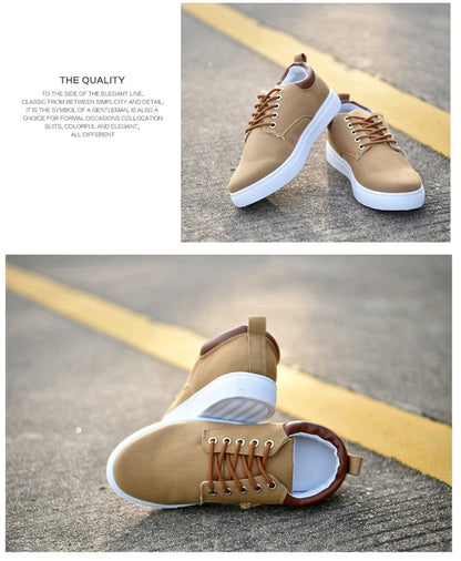 Men's Canvas Footwear - Non-Slip, Durable & Comfortable Lace-Up Shoes