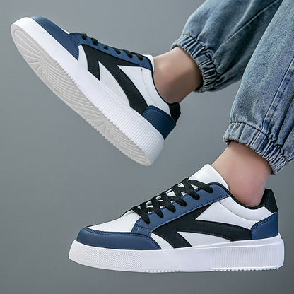 Men's Low-Top PU Skate Sneakers with Cushioned EVA Sole