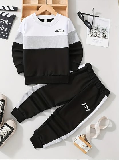 Boys Casual 2-Piece Polyester Suit Spring & Fall Outfit - ayq