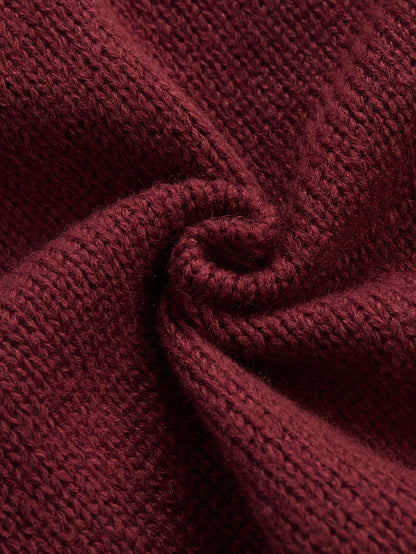 Men's Slim-Fit Cable Knit Sweater - Winter Warm Pullover with Geometric Corduroy Clasp (Adjustable Rope), Round Neck Long Sleeve Casual Sweating for Fall/Winter Layering - Hand Washable Knitwear for Smart-Casual Outfits (Not