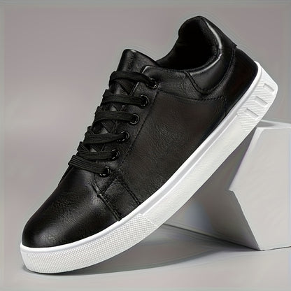 Men's Casual Lace-Up Sneakers with Durable Soft Sole, All-Season