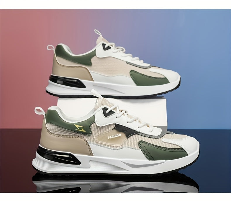 1pc Men'S Cross-Training Shoes | Large Size Casual sneakers for Running and Outdoor Activities, Fashionable, Lightweight, All-Season, Fabric Upper and Sole, PVC Sole, Lace Closure - Warrenxilu - ayq