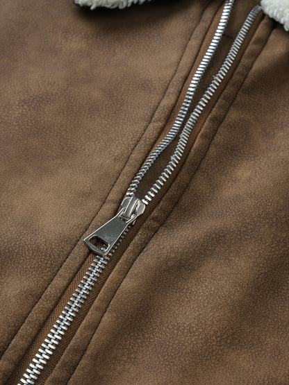 Men'S Heavy-Duty Full-Zip Jacket - Thick Winter Coat with Full-Zip Closure, Lapel Collar, Non-Stretch Fabric - Cold Weather Outerwear for Formal & Casual Events, Winter Jacket, Formal Event Attire, Sleek Design, Durable Const