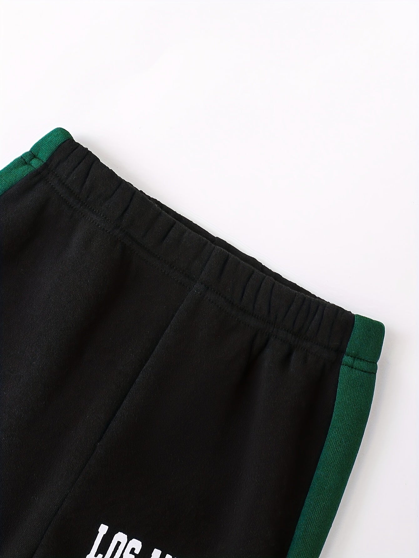 2pcs Boys' Autumn/Winter Fleece-Lined Hooded Sweatshirt and Pants Set, Simple Letter Print Fashion Classic Outfit for Outdoor Sports and Casual Wear, 100% Polyester Knit Stretch Fabric, Ideal Gift Choice for Kids, Perfect for