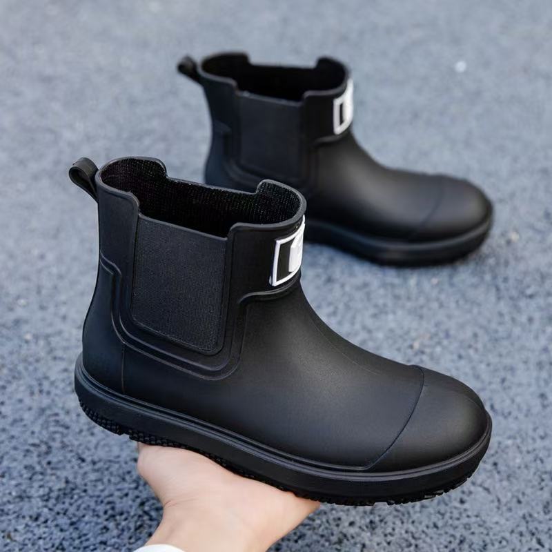 Men's Slip-Resistant Chelsea Ankle Rain Boots, Lightweight