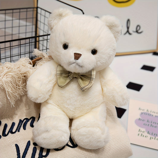 30cm/11.81in Teddy Bear Plush with Bow Tie Ribbon - // Kawaii, Huggable Cuddly Bear for Valentine's Gift, Birthday Present for &, Decor, Collectible Teddy Bear for &