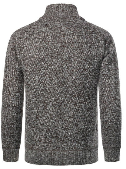 1pc Men'S Casual Style Knit Cardigan - 100% Polyester, Solid Color, Long Sleeve, Regular Fit, Stand Collar, Zip-Up, Umbrella Hem, Non-Stretch Fabric - Fashionable All-Match Pullover for Autumn/Winter
