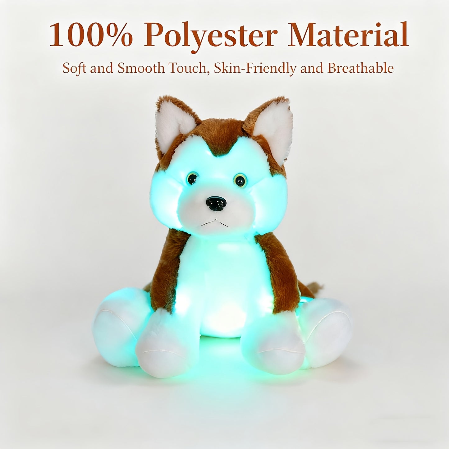 Luminous Husky Plush Toy – A Cheerful Light-Up Stuffed Animal, Perfect for Halloween And Christmas, Ideal Gift for All Ages