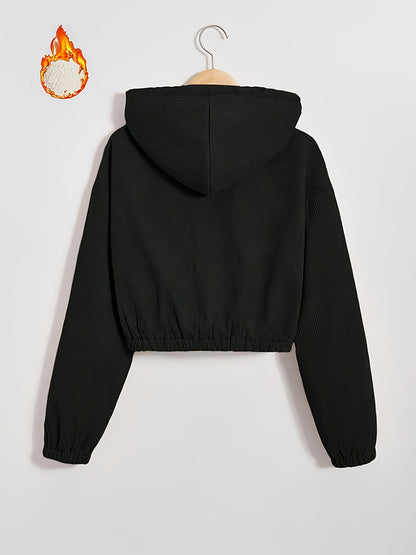 Կանացի սև գլխարկով բաճկոն՝ բրդյա աստառով - Ձմեռային վերարկու՝ ամբողջական կայծակաճարմանդով, առջևի ամբողջական կայծակաճարմանդով փակվող, կայծակաճարմանդով գրպաններ, լվացքի մեքենայով լվացվող արտաքին պատյան