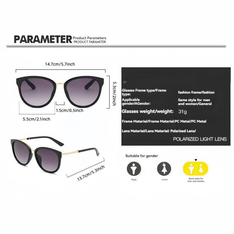 Women’s Polarized UV400 Square Sunglasses Lightweight Foldable