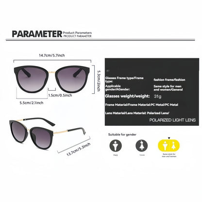 Women’s Polarized UV400 Square Sunglasses Lightweight Foldable