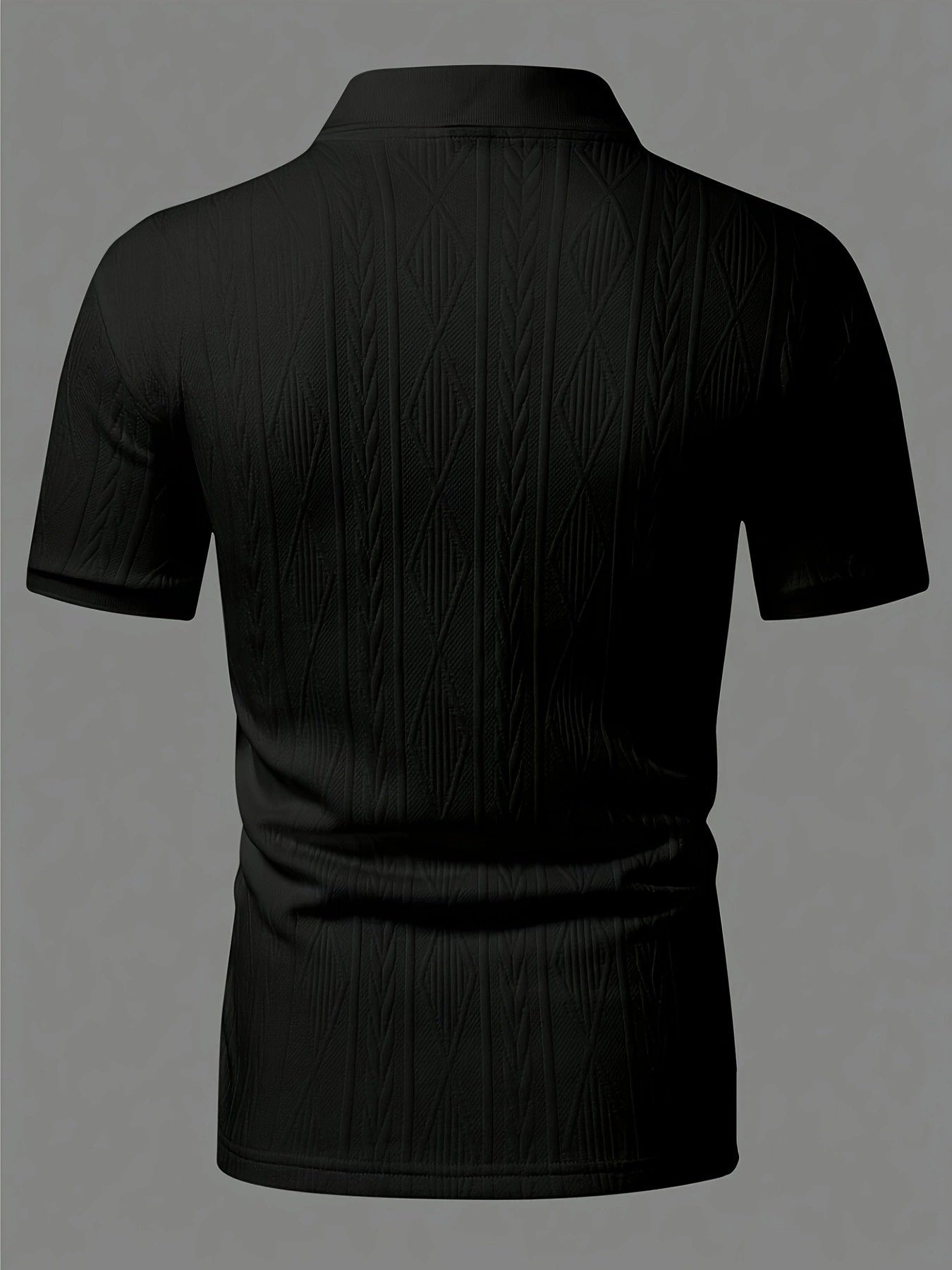 Men'S New Solid Color Top, Jacquard Design, Soft Fabric, Outdoor Casual Business Breathable Polo Shirt Golf Shirt, Suitable for Vacation and Business Occasions, Essential for Daily Leisure - ayq