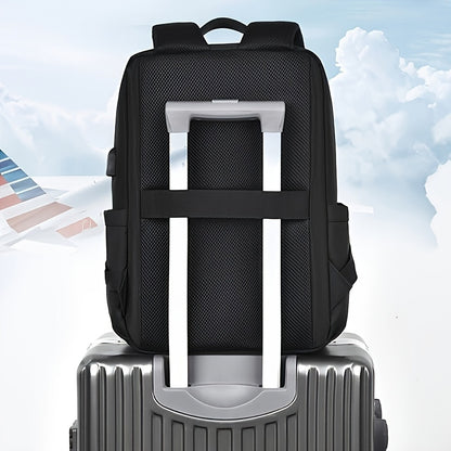 Large Capacity Laptop Backpack - Durable Oxford Fabric, Adjustable Shoulder Straps, Multiple Compartments for School, Work  Travel - Black, Laptop Carrying Case, Work Commute Bag, Modern Backpack, Sturdy Construction