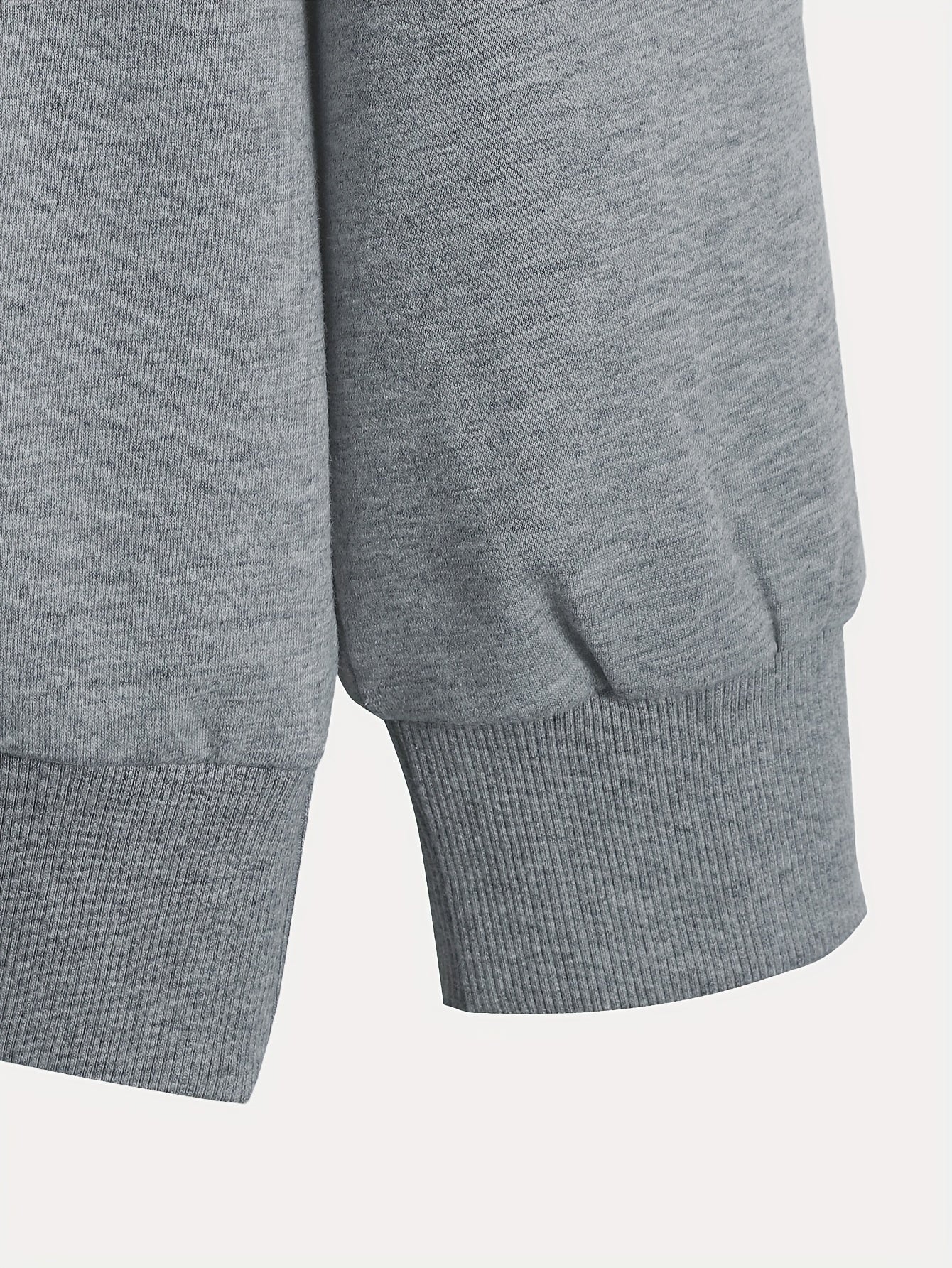 Men's Casual Sports Sweatshirt Set, Loose Fit Pullover Hoodie with Print, Polyester Blend, Round Neck, Stretch Knit, Autumn/Winter Collection