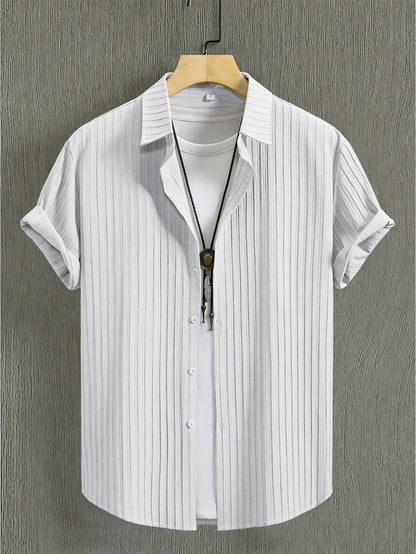 Men's Summer Casual Short-Sleeve Shirt and Pants Set