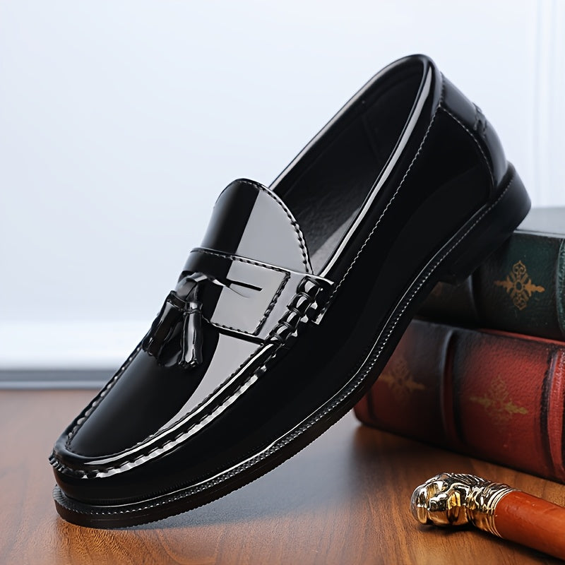Men's Casual Slip-On Loafers Black Soft Sole Business Shoes