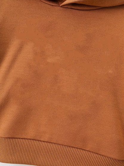 Նորածին տղայի երկար թևքերով բրդյա գլխարկով սվիտեր՝ թվերով և տառերով նախշերով + սպորտային տաբատների հավաքածու՝ աշնանային և ձմեռային դրսի հագուստի համար, իդեալական է դրսի հագուստի համար