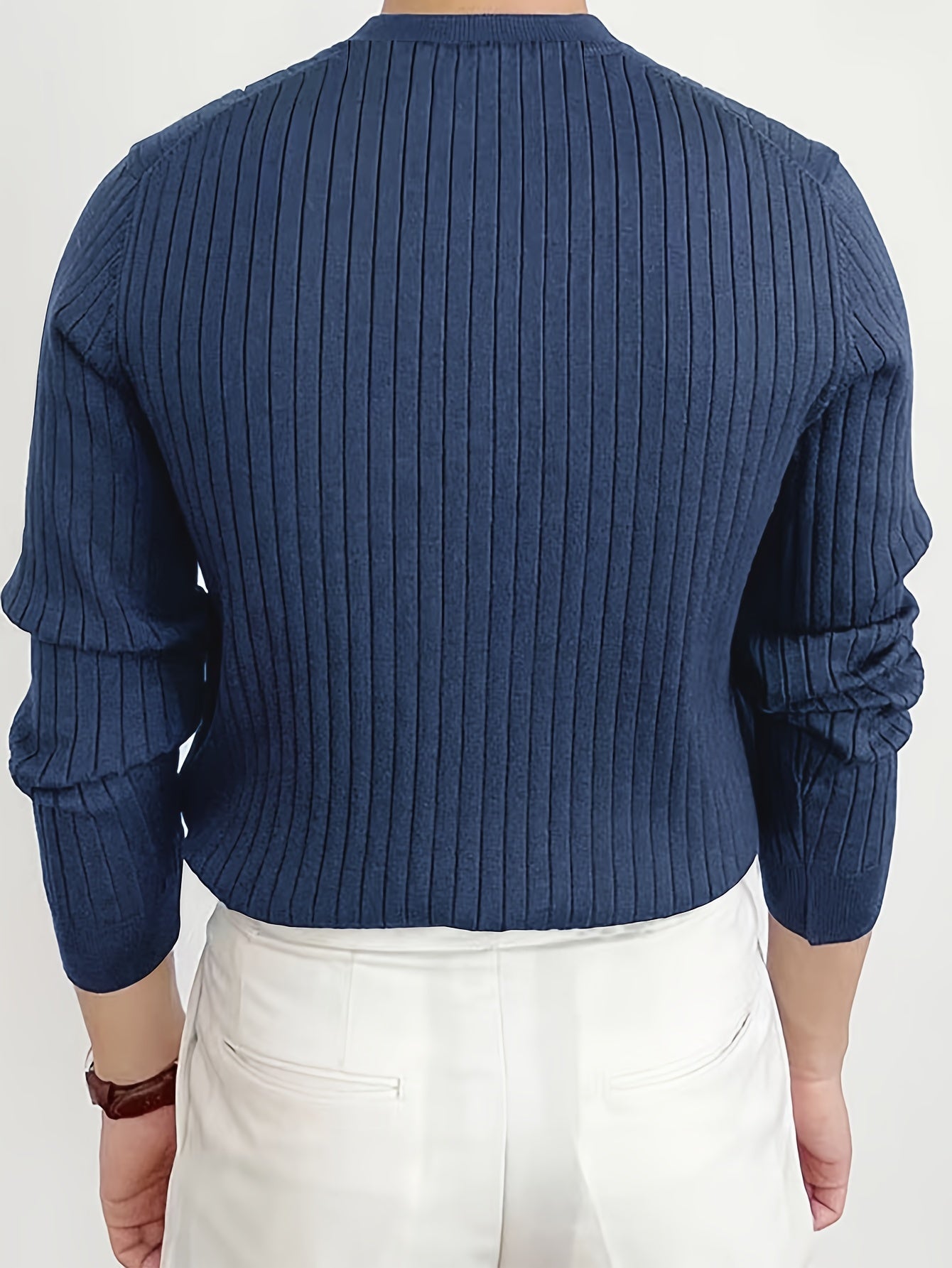 2024 New Cross-Border Men'S Round Neck Pullover Knitted Sweater