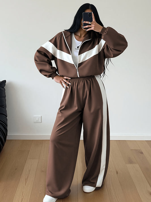Women's Casual Two-Piece Polyester Set for Fall/Winter