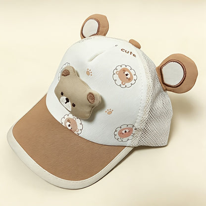 Baby Baseball Cap with Bear Pattern for Spring & Summer