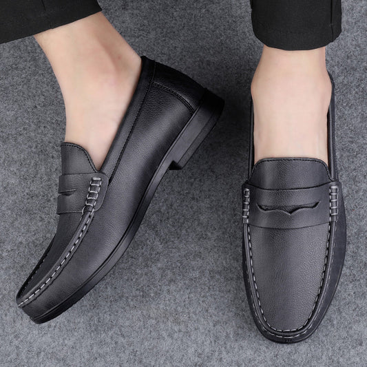 Men's Large Size Casual Slip-On Shoes in Microfiber Leather