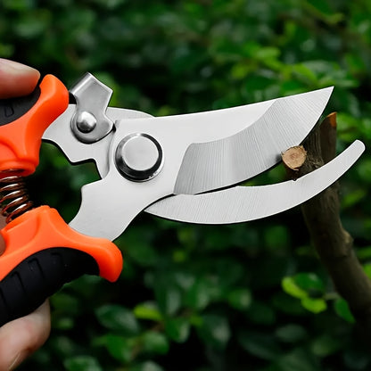 Heavy-Duty Professional Stainless Steel Pruner with Comfort Grip, Multi-Functional Garden Shears and Secateurs - Non-Slip Ergonomic Design for Effortless Spring Assisted Opening & Closing; Sharp Blades Cut Thick Branches With