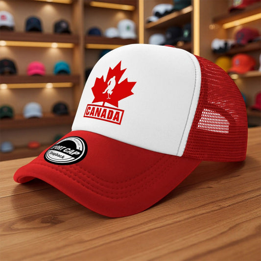 Canadian Hockey Team Trucker Hat – Lightweight Breathable Mesh Cap - ayq