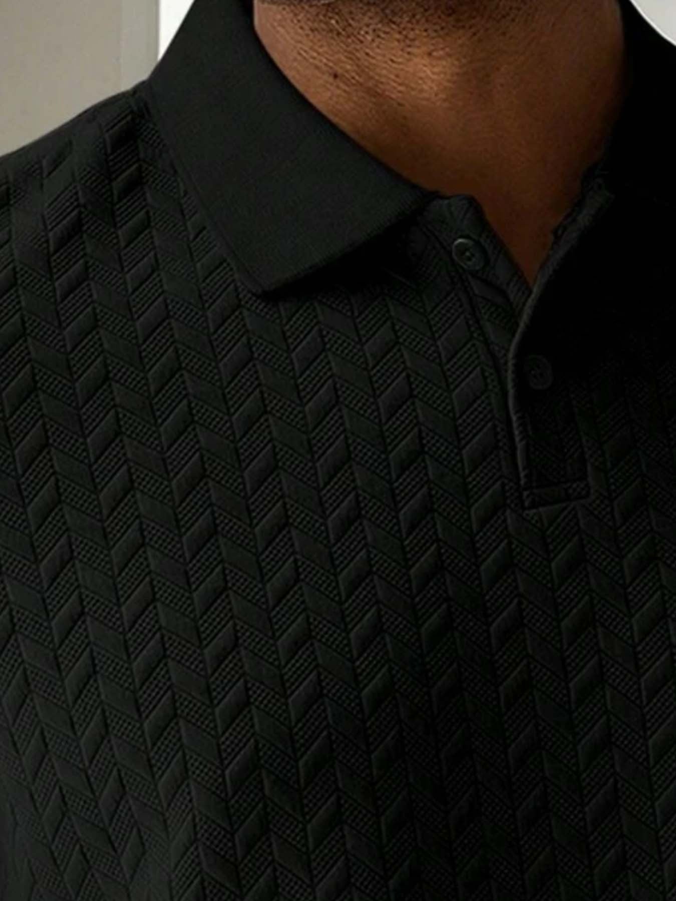Men'S Casual Short Sleeve Knit Polo Shirt, Polyester Blend with Slight Stretch, Summer Fashion Pullover with Button Details and Print Horse Emblem