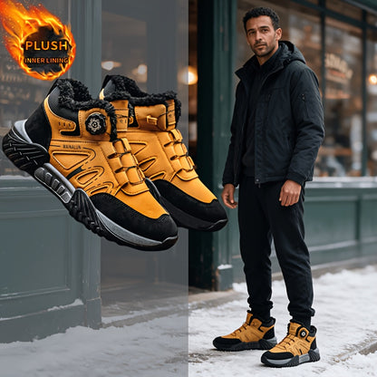 Men's Winter Outdoor Lace-Up Snow Hiking Ankle Boots