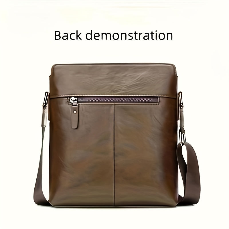 1pc Large Capacity Men'S Shoulder Bag - Adjustable Crossbody Sling with Multiple Compartments, Brown Business  Casual Bag for Work, Travel, Everyday Use - Unique Gift for Him, Birthday, Christmas, Work Shoulder Bag, Sophisti