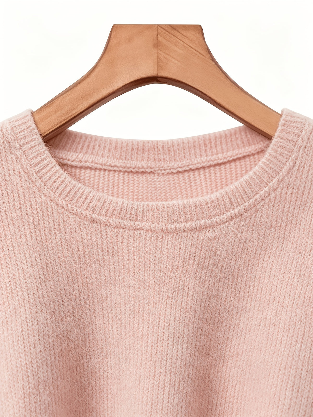 Women's Plush Long Sleeve Crew Neck Sweater - Casual Warm Pullover