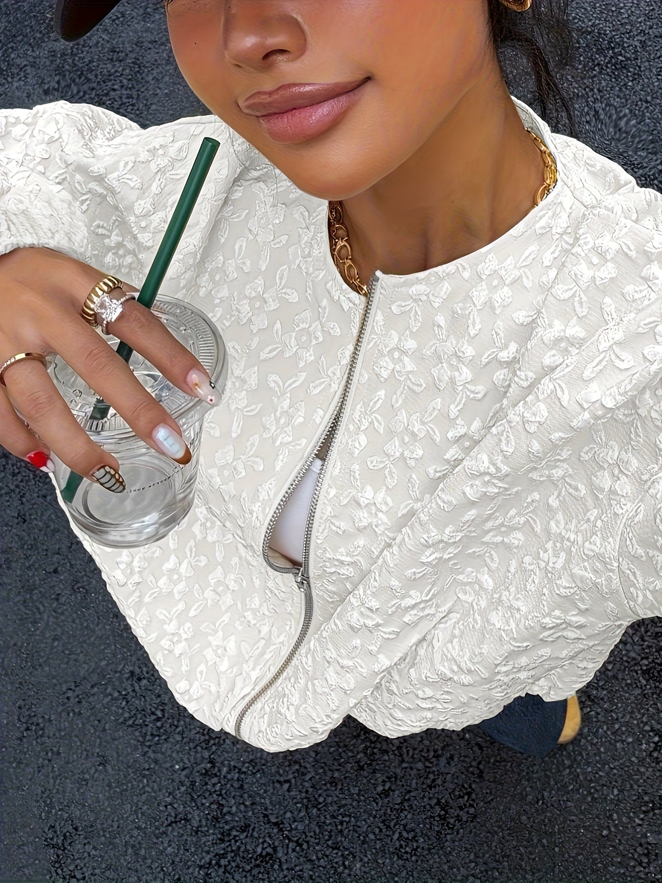 Միագույն կայծակաճարմանդով առօրյա բաճկոն