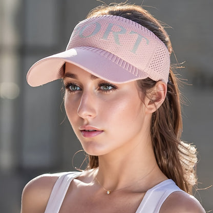 Women'S Breathable Polyester Ponytail Hat, Elastic Visor Cap for Spring/Summer, Outdoor Sports Baseball & Golf Cap, Knitted, No Feathers, Dry Clean Only