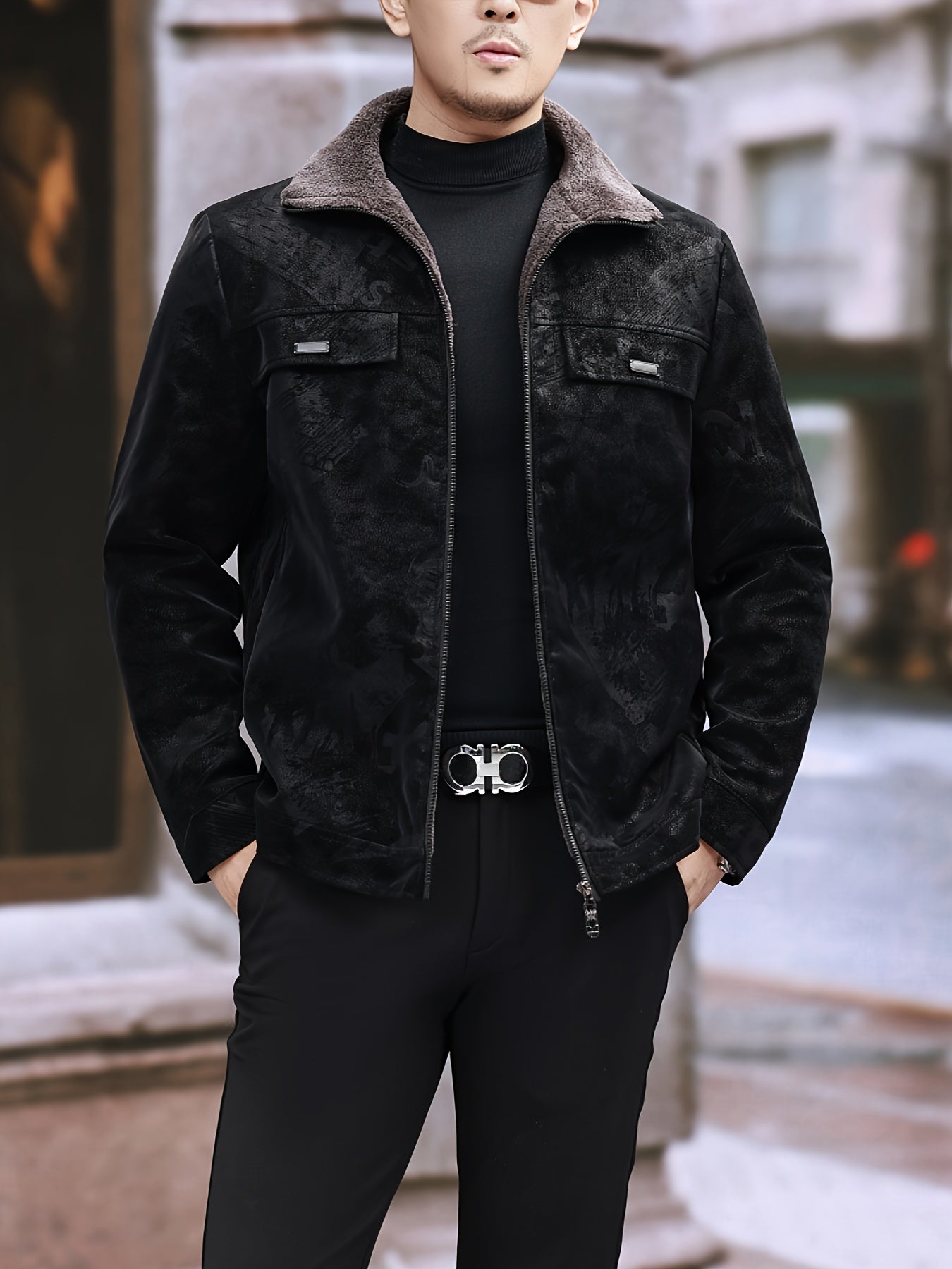 Men's Heavyweight Winter Jacket - Thermal Insulated Coat with Full-Zip Closure, Formal Office & Casual Outerwear - Polyester Lining - Non-Stretch Fabric - Professional Administrative Jacket for Cold Weather