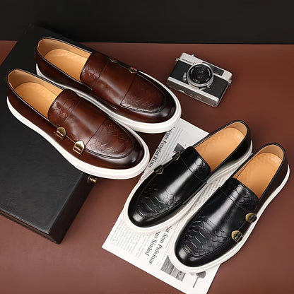 Men's All-Season Plaid Slip-On Dress Shoes