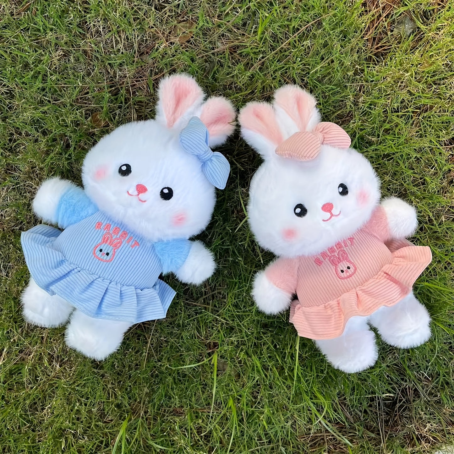 28cm/11.02in Rabbit Plush Colorful Rabbit Doll Cute Bunny Plush Rabbit Doll Toy Creative Cartoon Cute Rabbit Plush Doll Valentine's Day Birthday Gift Christmas Gift