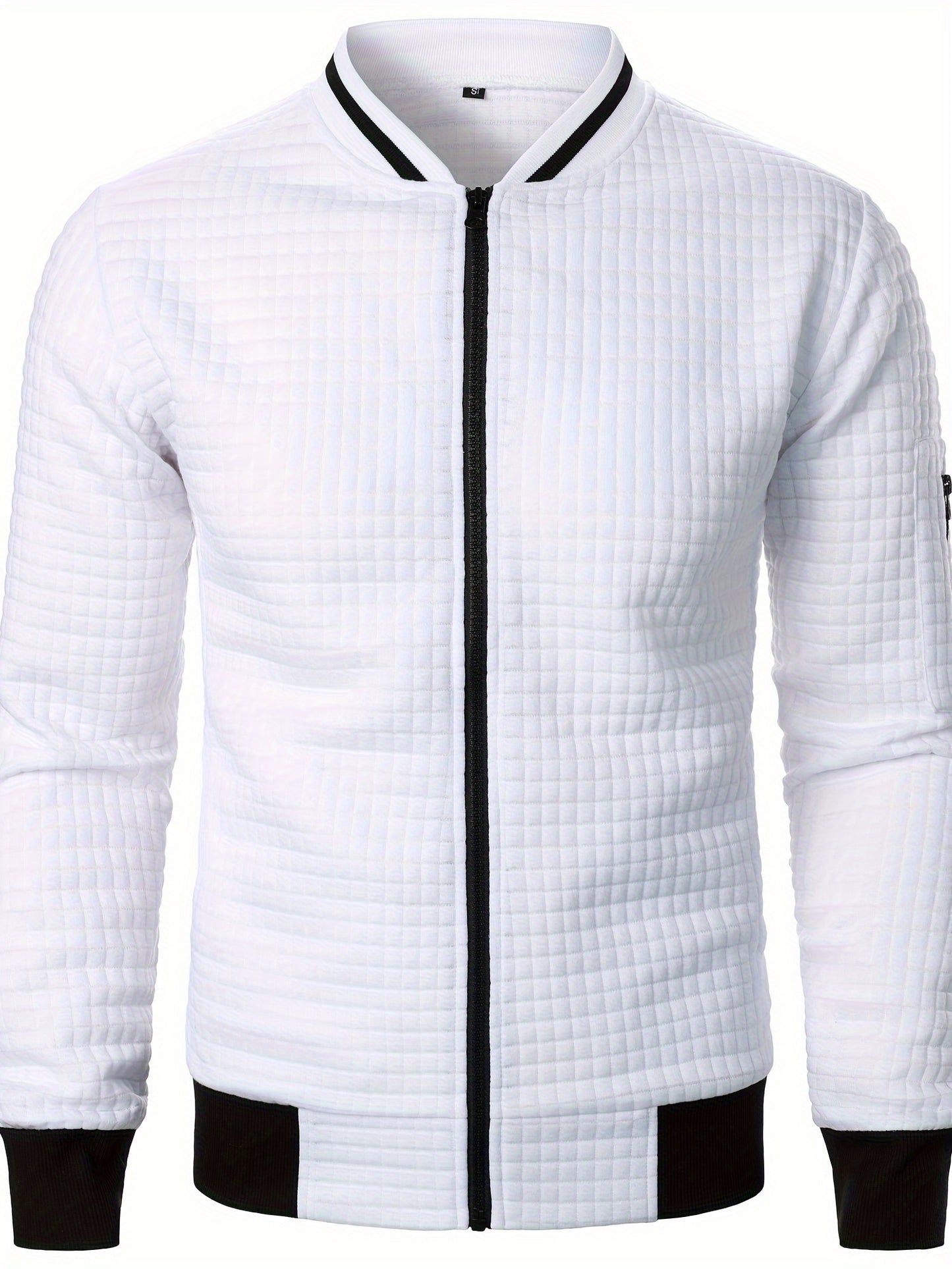 Men'S Zip-Up Jacket - Full-Zip Front Closure, Stand Collar, Lightweight Outerwear for Office, Casual & Formal Events - Spring/Fall Transitional Clothing - Easy-Care Modern Men'S Coat, Zip Up Jacket, Autumn Layering, Sleek Des